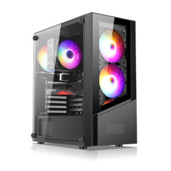 كيس XTREME VELOX TG BLACK – ميد تاور ATX مع 4 مراوح RGB
