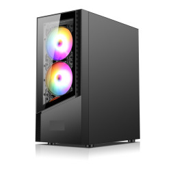كيس XTREME VELOX TG BLACK – ميد تاور ATX مع 4 مراوح RGB