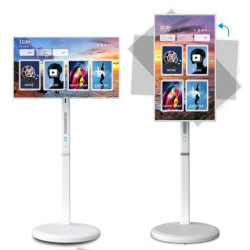 شاشة لمس ذكية 32 بوصة FHD دوارة – بطارية قوية 10,500mAh تدوم حتى 8 ساعات  للأداء المتنقل - أبيض 