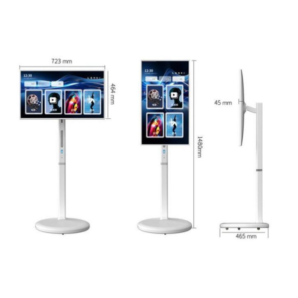 Smart Touch Screen 32-Inch FHD Rotating  – Powerful 10,500mAh Battery Up to 8 Hours for Mobile Performance – White