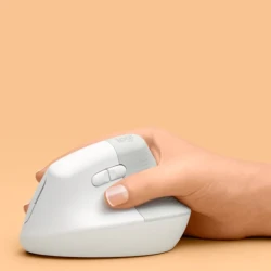 ماوس لاسلكي عمودي مريح Logitech Lift – راحة متقدمة وأداء دقيق لتقليل إجهاد المعصم- أبيض