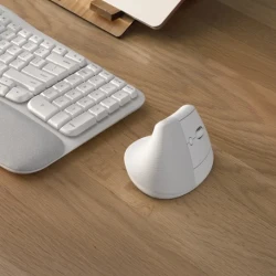 Wireless Mouse Logitech Lift Vertical Ergonomic  – Advanced Comfort and Precise Performance to Reduce Wrist Strain -WHITE