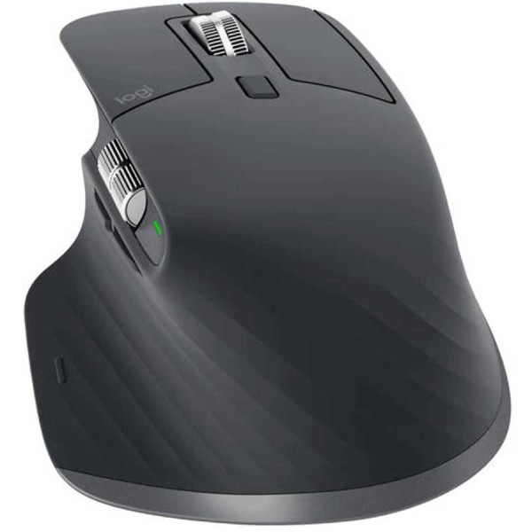 فأرة لاسلكية Logitech MX Master 3S، بدقة عالية 8000 DPI، مزودة بعجلة تمرير MagSpeed، يمكنها التبديل بين ما يصل إلى 3 أجهزة، وقابلة للتخصيص بالكامل - اسود