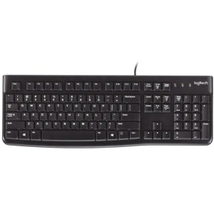 Wired Keyboard Logitech K120 ,Full-size layout ,USB wired ,Low-profile ,Spill-resistant design - Black
