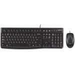Combo Wired Keyboard and Mouse , Logitech MK120 ,Full-size keyboard ,Reliable USB ,Spill-resistan ,Comfortable, low-profile - Black