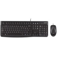 Combo Wired Keyboard and Mouse , Logitech MK120 ,Full-size keyboard ,Reliable USB ,Spill-resistan ,Comfortable, low-profile - Black