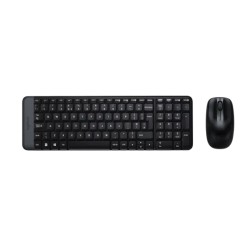 Combo Wireless  Keyboard Mouse Logitech MK220 ,Low-profile keys for comfortable typing ,Reliable 2.4GHz wireless ,Arabic / English - Black