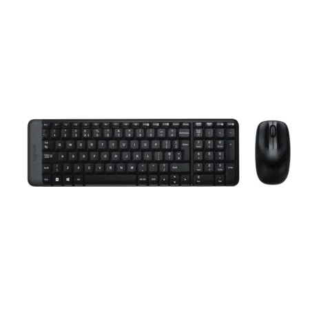 Combo Wireless Keyboard Mouse Logitech MK220 ,Low-profile keys for comfortable typing ,Reliable 2.4GHz wireless ,Arabic / English - Black Combo Wireless Keyboard Mouse Logitech MK220 ,Low-profile keys for comfortable typing ,Reliable 2.4GHz wireless ,Arabic / English - Black