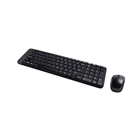 Combo Wireless Keyboard Mouse Logitech MK220 ,Low-profile keys for comfortable typing ,Reliable 2.4GHz wireless ,Arabic / English - Black Combo Wireless Keyboard Mouse Logitech MK220 ,Low-profile keys for comfortable typing ,Reliable 2.4GHz wireless ,Arabic / English - Black