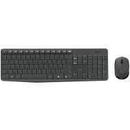 Combo Wireless Keyboard and Mouse Logitech MK235 ,Reliable 2.4GHz wireless  ,Full-size keyboard ,Spill-resistant ,Easy plug-and-play setup - Carbon Grey
