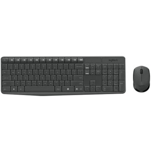 Combo Wireless Keyboard and Mouse Logitech MK235 ,Reliable 2.4GHz wireless  ,Full-size keyboard ,Spill-resistant ,Easy plug-and-play setup - Carbon Grey