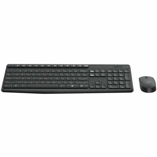 Combo Wireless Keyboard and Mouse Logitech MK235 ,Reliable 2.4GHz wireless ,Full-size keyboard ,Spill-resistant ,Easy plug-and-play setup - Carbon Grey Combo Wireless Keyboard and Mouse Logitech MK235 ,Reliable 2.4GHz wireless ,Full-size keyboard ,Spill-resistant ,Easy plug-and-play setup - Carbon Grey