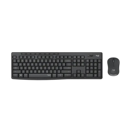 Combo Wireless Keyboard Mouse Logitech MK295 Silent ,SilentTouch technology ,Ergonomic design ,Full-size keyboard , Arabic / English - Black Combo Wireless Keyboard Mouse Logitech MK295 Silent ,SilentTouch technology ,Ergonomic design ,Full-size keyboard , Arabic / English - Black