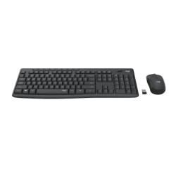 مجموعة لوحة مفاتيح وفأرة لاسلكية Logitech MK295 صامتة، تقنية SilentTouch، تصميم مريح، لوحة مفاتيح كاملة العربية / الإنجليزية – اسود