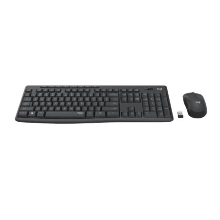 Combo Wireless Keyboard Mouse Logitech MK295 Silent ,SilentTouch technology ,Ergonomic design ,Full-size keyboard , Arabic / English - Black Combo Wireless Keyboard Mouse Logitech MK295 Silent ,SilentTouch technology ,Ergonomic design ,Full-size keyboard , Arabic / English - Black