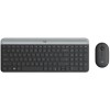 مجموعة لوحة مفاتيح وماوس لاسلكية Logitech MK470 Slim تصميم عصري نحيف، كاملة الحجم، بمفاتيح منخفضة الصوت