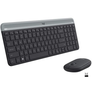 Combo Wireless Keyboard Mouse Logitech MK470 Slim modern design , Full-size ,Quiet low-profile