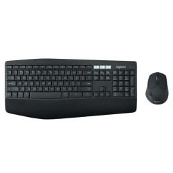 مجموعة مكتبية لوحة مفاتيح وماوس لاسلكية مزدوجة الاتصال عبر البلوتوث من Logitech MK850 Performance، منخفضة الضجيج، مستشعر بصري بدقة 1000 DPI – اسود