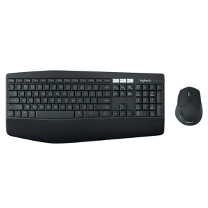 مجموعة مكتبية لوحة مفاتيح وماوس لاسلكية مزدوجة الاتصال عبر البلوتوث من Logitech MK850 Performance، منخفضة الضجيج، مستشعر بصري بدقة 1000 DPI – اسود