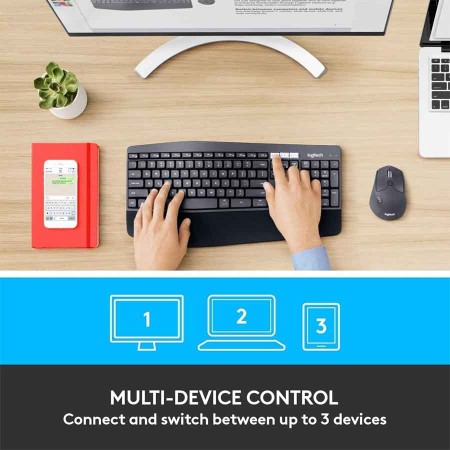 مجموعة مكتبية لوحة مفاتيح وماوس لاسلكية مزدوجة الاتصال عبر البلوتوث من Logitech MK850 Performance، منخفضة الضجيج، مستشعر بصري بدقة 1000 DPI – اسود مجموعة مكتبية لوحة مفاتيح وماوس لاسلكية مزدوجة الاتصال عبر البلوتوث من Logitech MK850 Performance، منخفضة الضجيج، مستشعر بصري بدقة 1000 DPI – اسود