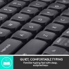 Office Combo Keyboard Mouse Dual wireless Bluetooth Logitech MK850 Perfomance ,Low-noise ,Optical sensor with 1000 DPI ,Ergonomic right-handed design - Black