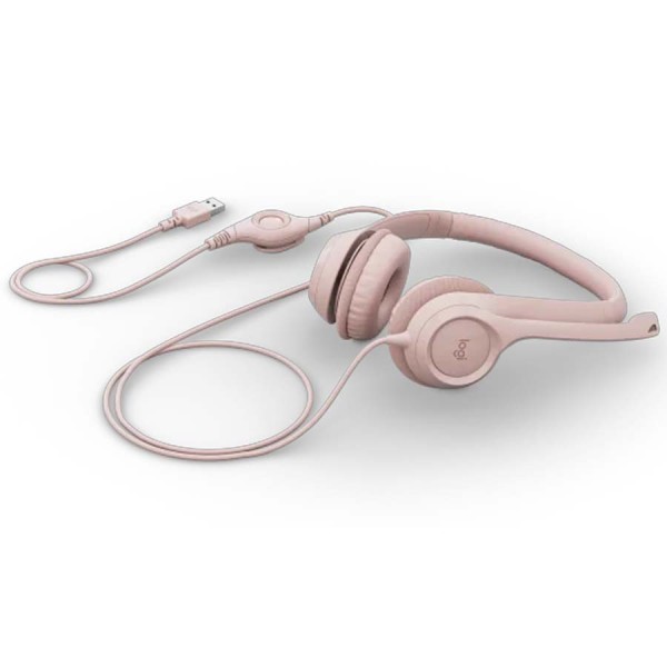 سماعة رأس سلكية لوجيتك H390 USB - ميكروفون ثنائي الاتجاه مع إلغاء الضوضاء - تحكم مدمج - صوت رقمي دقيق - تركيب Plug-and-Play - وردي سماعة رأس سلكية لوجيتك H390 USB - ميكروفون ثنائي الاتجاه مع إلغاء الضوضاء - تحكم مدمج - صوت رقمي دقيق - تركيب Plug-and-Play - وردي