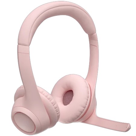 سماعة لاسلكية Logitech Zone 300 [BT]، ميكروفونات مزدوجة، عمر بطارية يصل إلى 20 ساعة، تحكم مدمج، دعم تطبيق Logi Tune – وردي