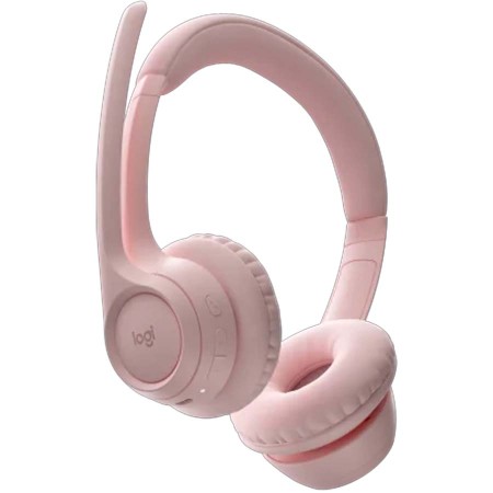 سماعة لاسلكية Logitech Zone 300 [BT]، ميكروفونات مزدوجة، عمر بطارية يصل إلى 20 ساعة، تحكم مدمج، دعم تطبيق Logi Tune – وردي