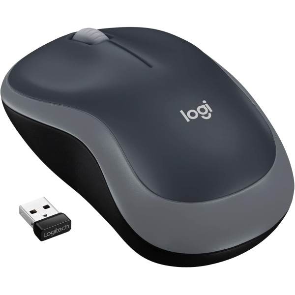 Wireless Mouse - Grey Logitech M185 - Precise Optical Tracking with 12-Month Battery Life Wireless Mouse - Grey Logitech M185 - Precise Optical Tracking with 12-Month Battery Life
