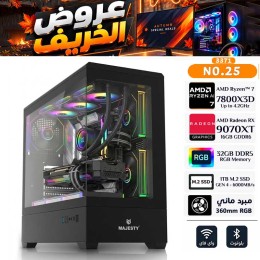 عروض الخريف - بي سي قيمنق احترافي رقم 025 - AMD Ryzen 7 7800X3D - كرت شاشة RX 9070 XT 16GB