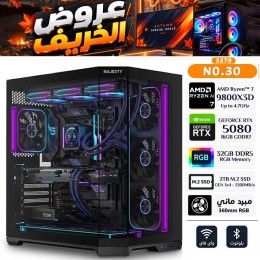 عروض الخريف - بي سي قيمنق احترافي رقم 030 - AMD Ryzen 7 9800X3D - كرت شاشة RTX 5080 16GB