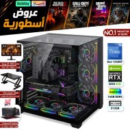 عروض القيمنق الأسطورية بالتقسيط - بي سي قيمنق رقم 1 - i5 12400F الجيل الثاني عشر - RTX 3050 8GB - مع شاشة وطاولة