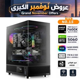 عروض نوفمبر الكبرى - بي سي قيمنق احترافي رقم 015 - AMD Ryzen 5 7600X - كرت شاشة RTX 5060 8GB