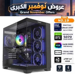 عروض نوفمبر الكبرى - بي سي قيمنق احترافي رقم 019 - معالج الترا Intel Core Ultra 5 225F - كرت شاشة RTX 5070 12GB
