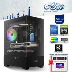 عروض رمضان بي سي تجميعة احترافية رقم 2 مع شاشة - i5 14400F الجيل الرابع عشر - RTX 5060 8GB 