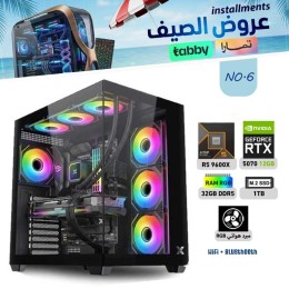 عروض الصيف بي سي تجميعة احترافية أقساط رقم 6 - رايزن 5 RTX 5070 12GB - 9600X