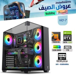 عروض الصيف بي سي تجميعة احترافية أقساط رقم 7 - رايزن 7 RTX 5070 12GB - 7800X3D