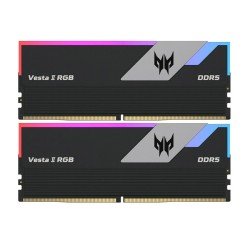 ذاكرة للتجميعات الاحترافية  PREDATOR Vesta II, سعة 32 جيجابايت DDR5, تردد 6000MHz, توقيت CL30 منخفض للاستجابة السريعة, دعم EXPO وXMP 3.0, إضاءة ARGB - أسود  ذاكرة للتجميعات الاحترافية  PREDATOR Vesta II, سعة 32 جيجابايت DDR5, تردد 6000MHz, توقيت CL30 منخفض للاستجابة السريعة, دعم EXPO وXMP 3.0, إضاءة ARGB - أسود