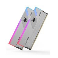 ذاكرة للتجميعات الاحترافية  PREDATOR Vesta II, سعة 32 جيجابايت DDR5, تردد 6000MHz, توقيت CL30 منخفض للاستجابة السريعة, دعم EXPO وXMP 3.0, إضاءة ARGB - فضي 