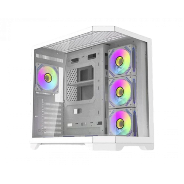 كيس كمبيوتر AiGO FT418 Pro ميد تاور ATX مع 7 مراوح ARGB - أبيض كيس كمبيوتر AiGO FT418 Pro ميد تاور ATX مع 7 مراوح ARGB - أبيض