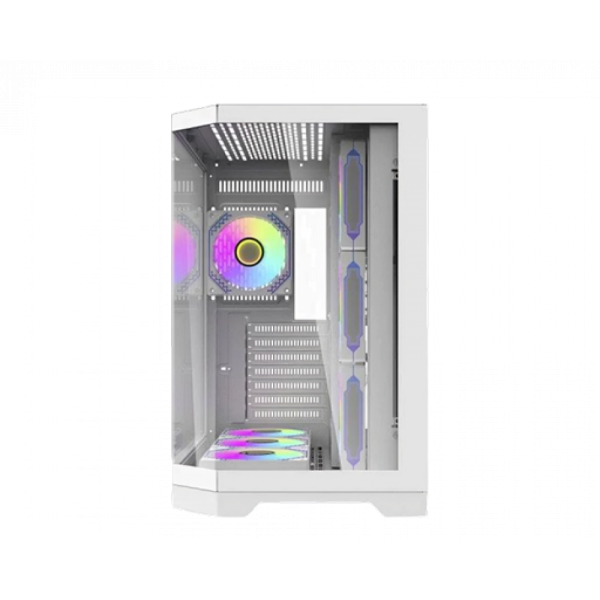 كيس كمبيوتر AiGO FT418 Pro ميد تاور ATX مع 7 مراوح ARGB - أبيض كيس كمبيوتر AiGO FT418 Pro ميد تاور ATX مع 7 مراوح ARGB - أبيض