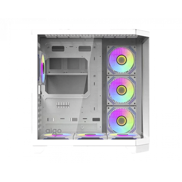 كيس كمبيوتر AiGO FT418 Pro ميد تاور ATX مع 7 مراوح ARGB - أبيض كيس كمبيوتر AiGO FT418 Pro ميد تاور ATX مع 7 مراوح ARGB - أبيض
