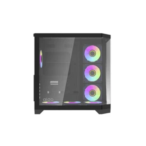 كيس كمبيوتر  AiGO FT418 Pro ميد تاور ATX مع 7 مراوح ARGB - أسود
