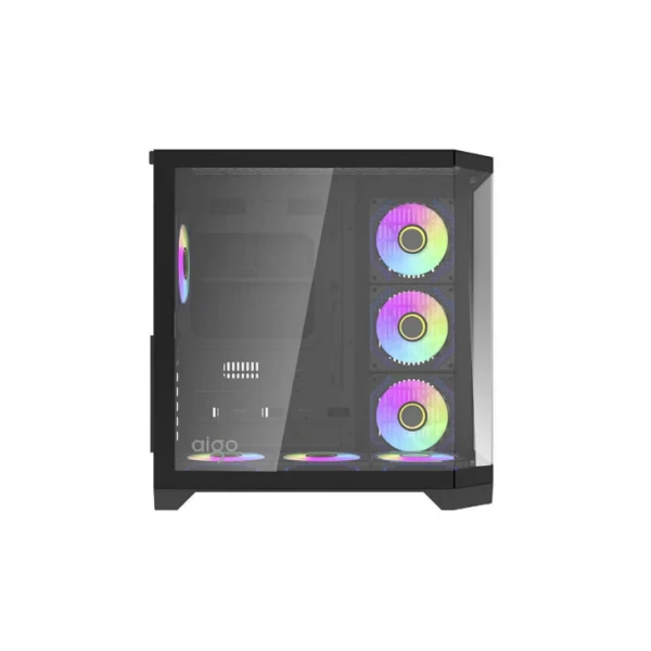 كيس كمبيوتر AiGO FT418 Pro ميد تاور ATX مع 7 مراوح ARGB - أسود كيس كمبيوتر AiGO FT418 Pro ميد تاور ATX مع 7 مراوح ARGB - أسود