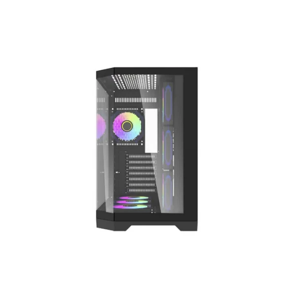 كيس كمبيوتر AiGO FT418 Pro ميد تاور ATX مع 7 مراوح ARGB - أسود كيس كمبيوتر AiGO FT418 Pro ميد تاور ATX مع 7 مراوح ARGB - أسود