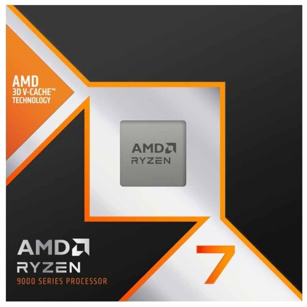 المعالج AMD Ryzen™ 7 9850X3D، تقنية 3D V-Cache، تردد يصل إلى 5.6GHz، ذاكرة كاش L3 بحجم 96MB، رسومات Radeon مدمجة، متوافق مع AM5
