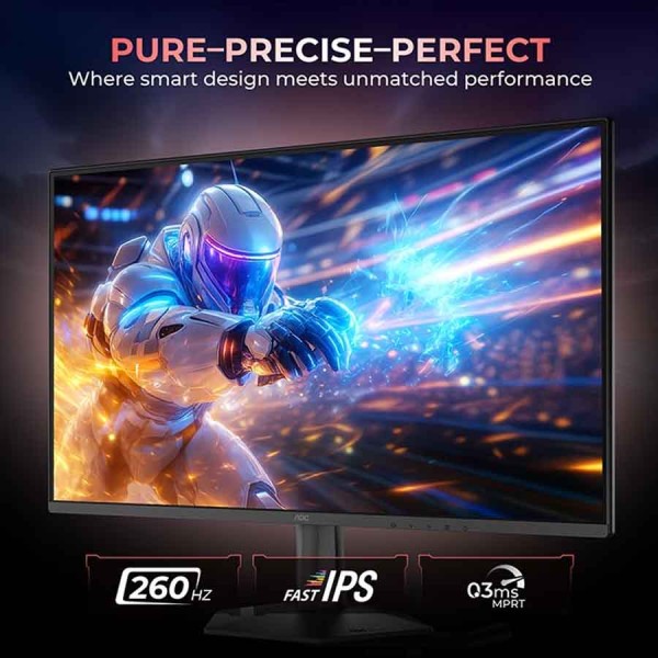 GAMING MONITOR AOC 24G50Z/89 , 24-inch 23.8 FHD (1920 × 1080) Fast IPS panel , 260 Hz, 0.3 Ms, HDR support, Adaptive sync - BLACK GAMING MONITOR AOC 24G50Z/89 , 24-inch 23.8 FHD (1920 × 1080) Fast IPS panel , 260 Hz, 0.3 Ms, HDR support, Adaptive sync - BLACK