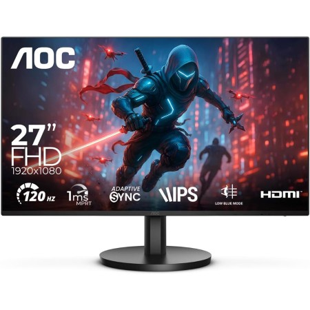 شاشة إيه أو سي 27B3HA3 - مقاس 27 بوصة FHD - تردد 100Hz - سرعة 1ms - تدعم Adaptive Sync - IPS