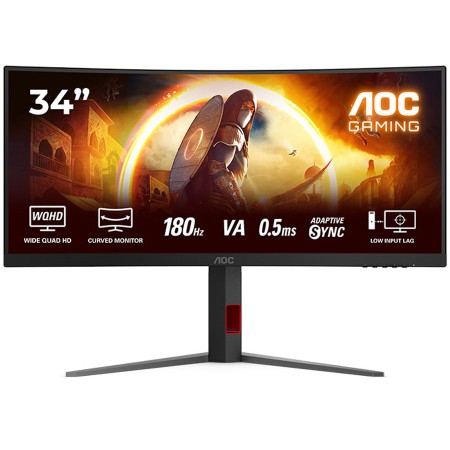 شاشة قيمنق للألعاب AOC CU34G4 مقاس 34" منحنية عريضة - دقة UWQHD - تردد 180Hz - استجابة 0.5ms