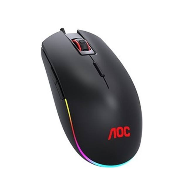 GAMING MOUSE AOC GM500, 5000 DPI Optical Sensor, 8 Programmable Buttons, 1000 Hz Polling Rate, USB connection, Cable (1.8 m)  - Black